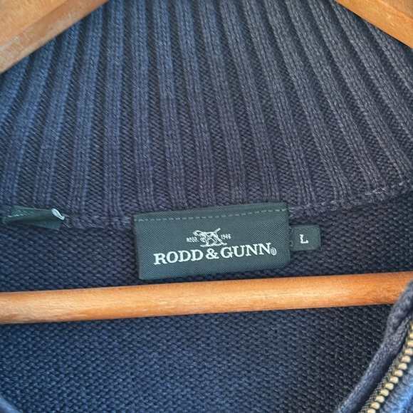 EUC Rodd & Gunn Merrick Bay 1/4 Zip Sweater Dark Blue Mens Sz Large Knit Cotton - Picture 4 of 8